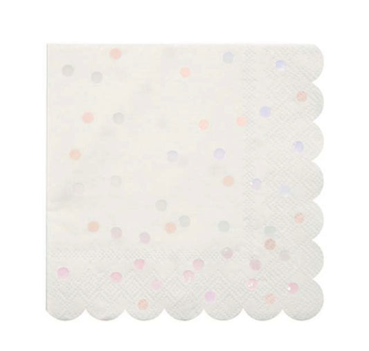 Serviettes iridescent pois petites