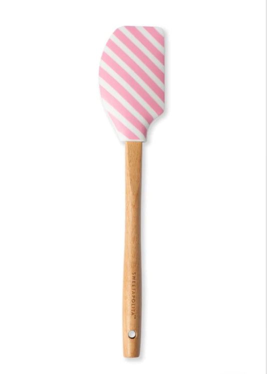 Spatule rayée blanc  et rose