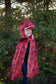 CAPE T-REX GRANDASAURUS ROUGE ET NOIRE AVEC GRIFFES 4-6 ans