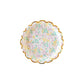 Assiette ronde festonnée de 7 po à petites fleur (8 pc)